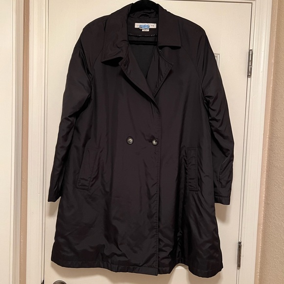Larry Levine Jackets & Blazers - Larry Levine Black Trench Coat Jacket Lined Rain Coat - Size XL